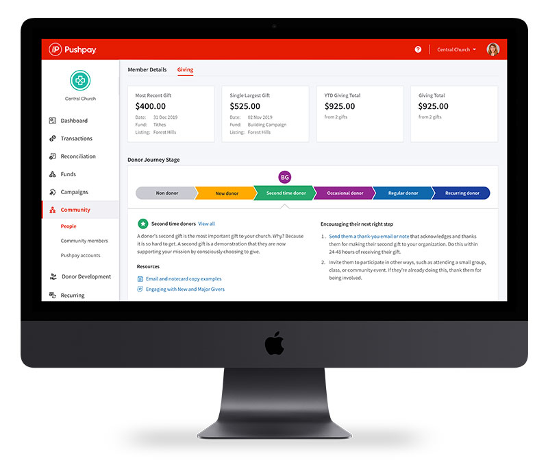 Donor development dashboard second time donor