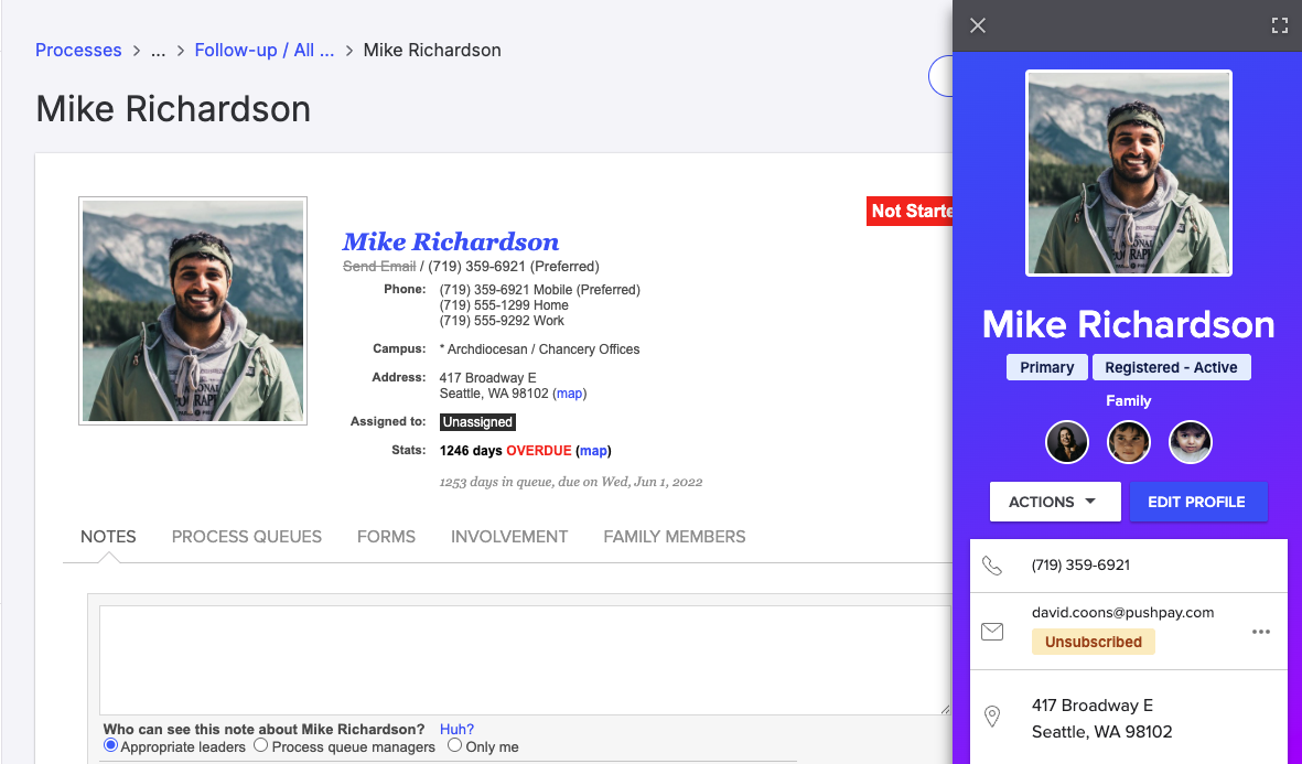 Profile Flyout in Process Queues
