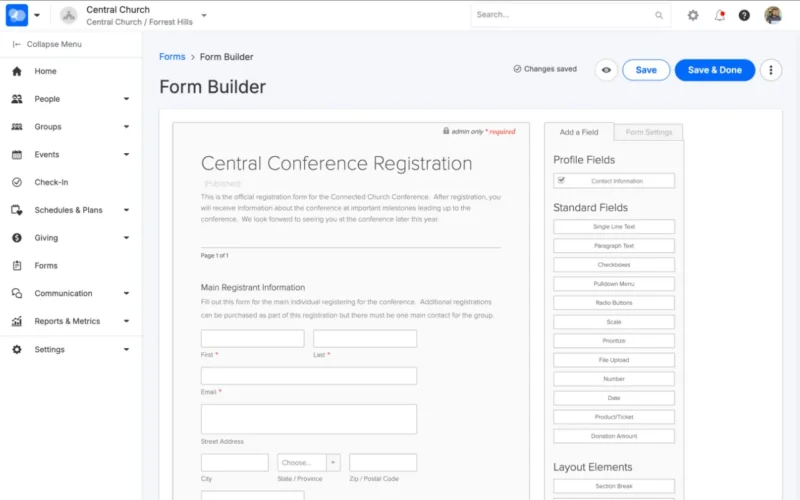 Customizable Forms screenshot