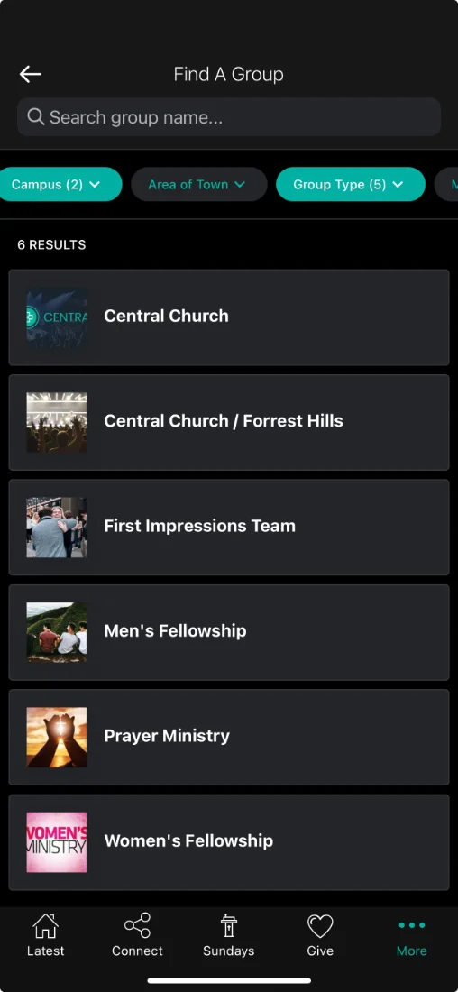 Groups with Build-In Messaging screenshot