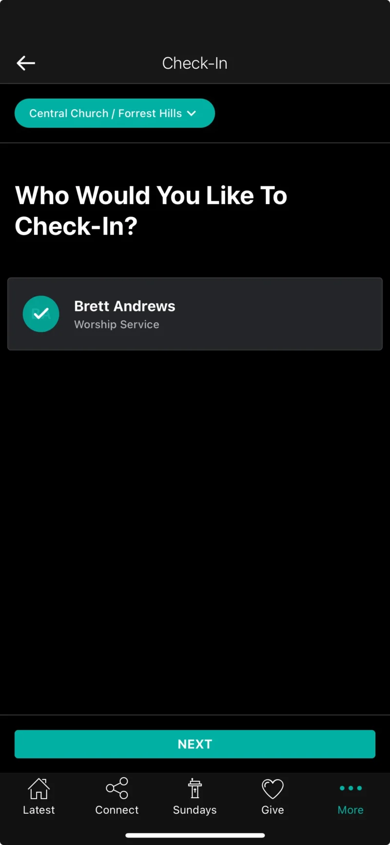 Touchless Check-In screenshot
