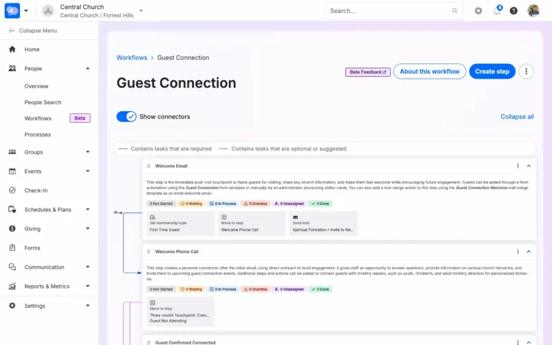 Workflows screenshot